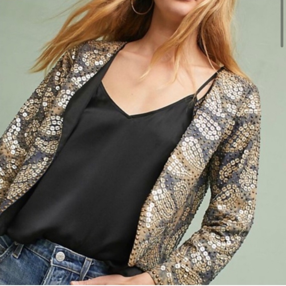 Anthropologie bendito jacket sequin
